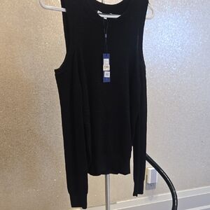 Rebecca Minkoff Open Shoulder Black Top